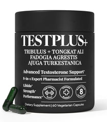 TESTPLUS+ 1450mg 8-in-1 testosterone supplement bottle hero image