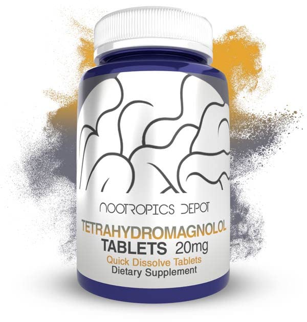 Front view of Tetrahydromagnolol 20mg Quick-Dissolve Tablet (60 count).