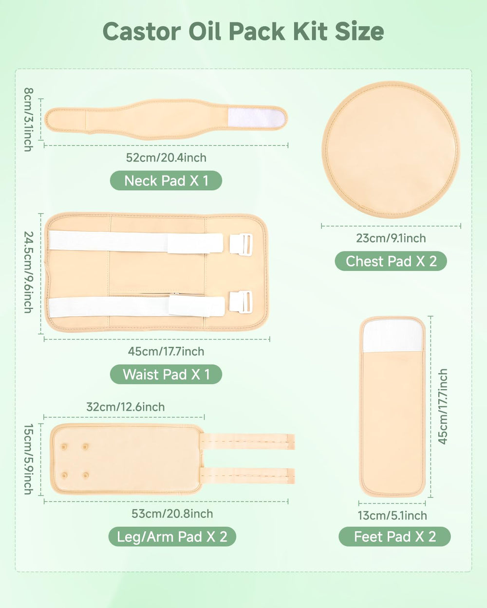 All-in-one 8-piece castor oil pack kit image