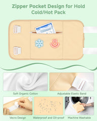 Castor oil pack wrap with zipper pocket