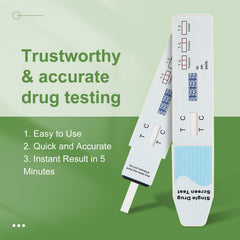 Individual pouch with THC urine test strip