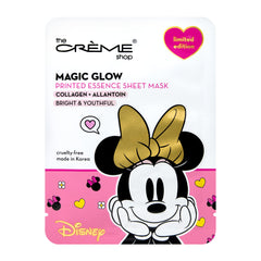 The Crème Shop Minnie’s Magic Glow printed mask close-up, Minnie design nourishes skin