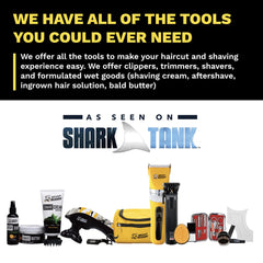 The Cut Buddy kit paired with shaving tools for complete grooming.