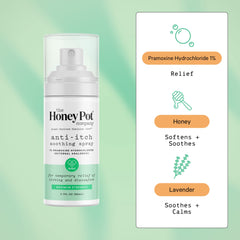 The Honey Pot anti-itch spray bottle shown for on-the-go relief