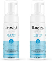 The Honey Pot Sensitive Wash bottle pour for gentle cleansing on sensitive skin