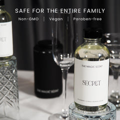 Close-up of The Magic Scent Secret Diffuser Oil label