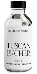The Magic Scent Tuscan Leather diffuser oil bottle close-up