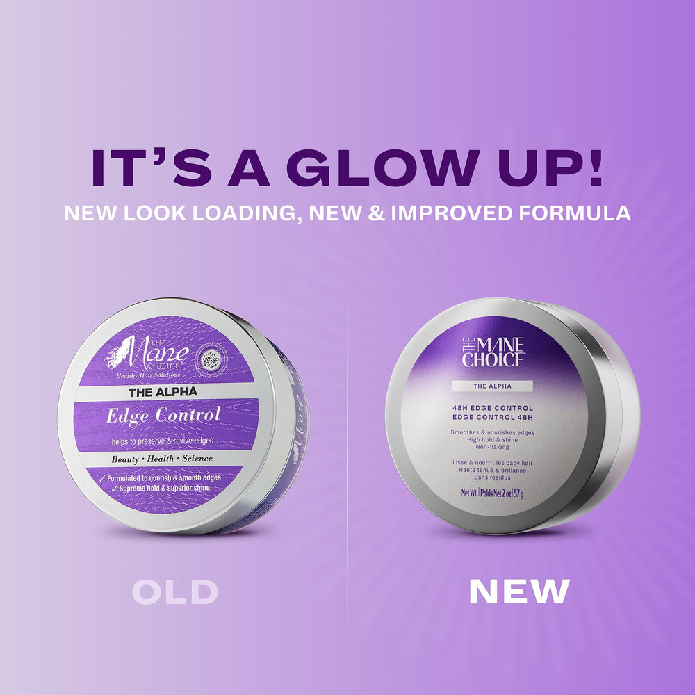 The Mane Choice The Alpha 48H Edge Control applied on edges shows long-lasting hold.