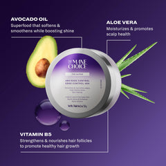 The Mane Choice The Alpha 48H Edge Control being brushed onto edges for precise styling.