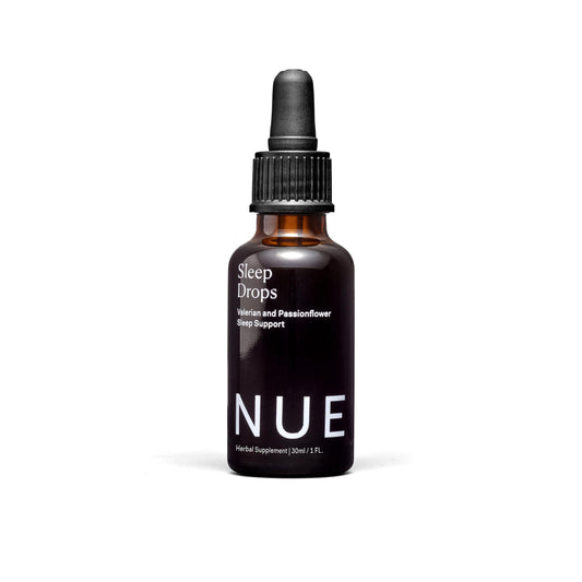 The Nue Co Sleep Drops bottle on a white background