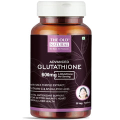 Front packaging of The Old Natural Glutathione 600mg 30 Veg Tablets