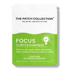 Clarity Patch from The Patch Collection featuring Ginkgo Biloba, Green Tea, B-Vitamins, and Magnesium for cognitive support; vegan and latex-free; pack of 15