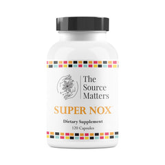 The Source Matters Super NOX nitric oxide supplement bottle with 120 capsules