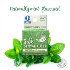 Mint scented candelilla wax coating on 100% natural silk floss (not vegan)