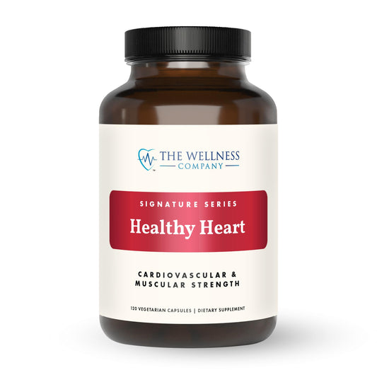 Bottle of The Wellness Company Healthy Heart dietary supplement