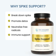 Spike Support label close-up communicates vegan and gluten-free standards.