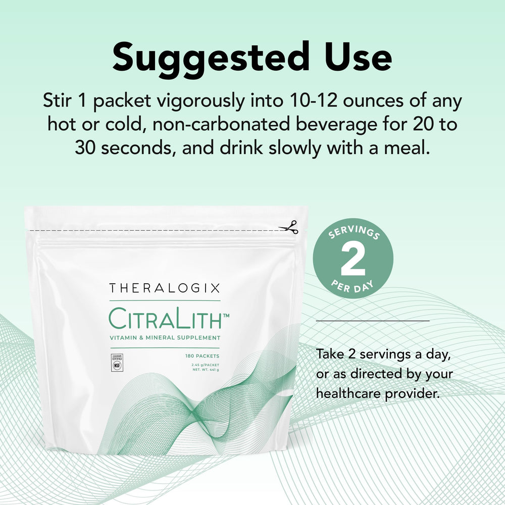 NSF Certified label on Theralogix CitraLith packaging