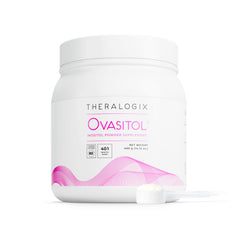 Front view of Theralogix Ovasitol Inositol Powder 400 g canister