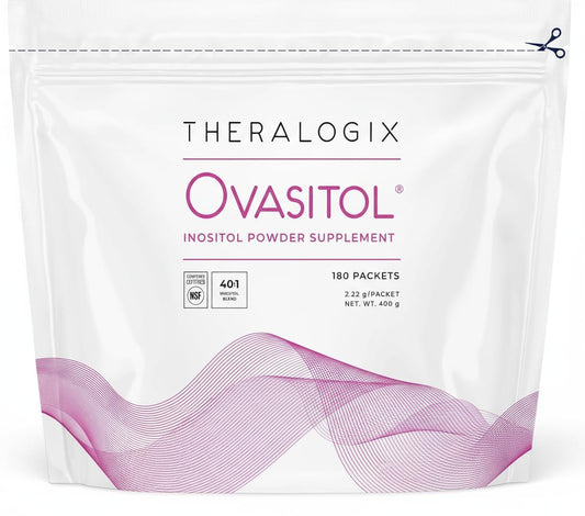 Hero image: Theralogix Ovasitol Inositol Powder Packets (180 packets for a 90-day supply)