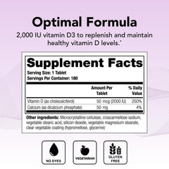Close-up of Thera-D 2000 Vitamin D3 tablet showing 2000 IU