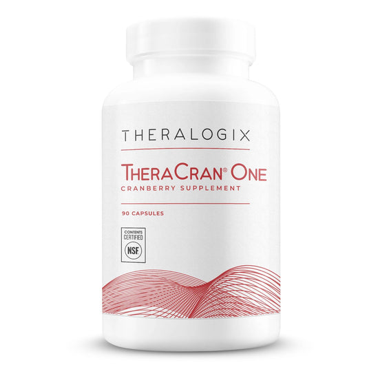 Front view of TheraCran One Cranberry Capsules bottle, 90-count