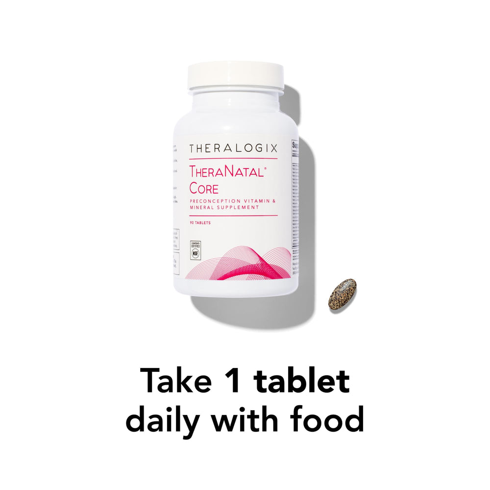 Theralogix TheraNatal Core gluten-free and vegetarian friendly tablets