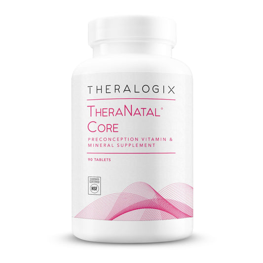 TheraNatal Core Preconception Vitamin bottle and capsules