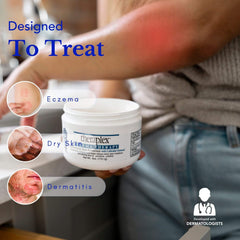 Theraplex Eczema Therapy ointment texture closeup showing creamy consistency.