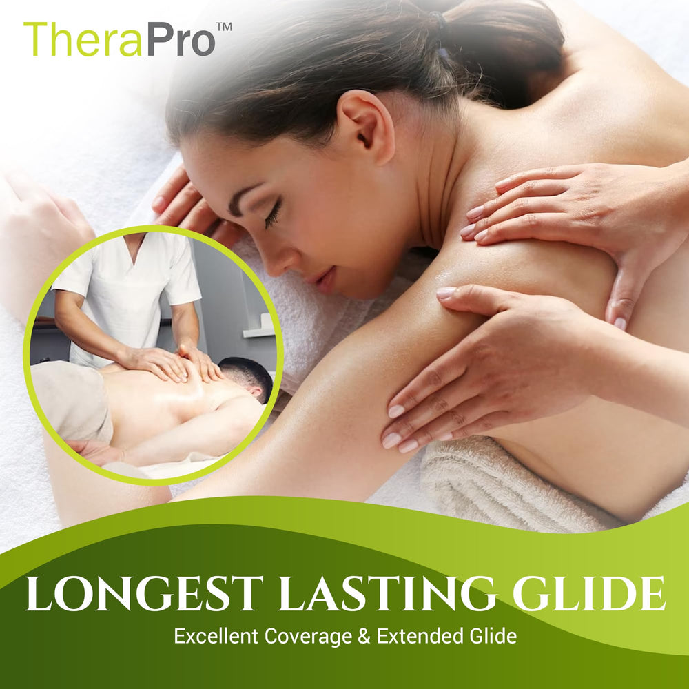 TheraPro massage therapist applying cream during a session