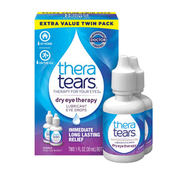 TheraTears dry-eye therapy bottle-cap: easy, controlled application for quick relief on the go