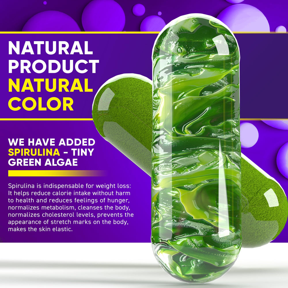 Ingredients list showing green tea extract, coffee extract, garcinia cambogia