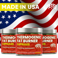 Sealed bottle on white background for Thermogenic Fat Burner Capsules