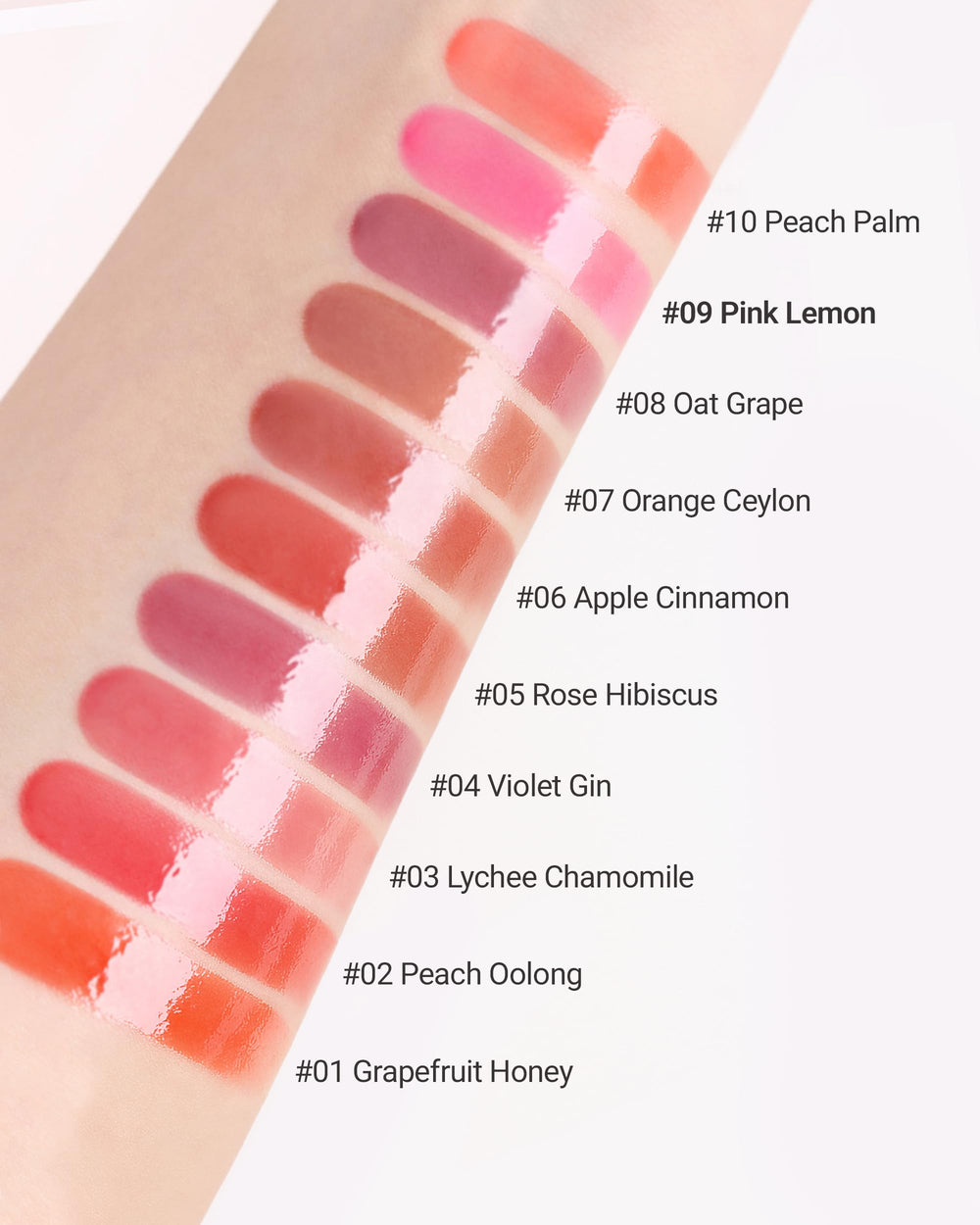 Lips wearing Ade Shot Tint with soft pigment and lasting moisture.