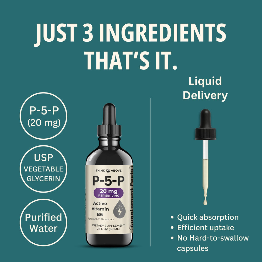 Close-up of activated B6 (P5P) liquid ingredients: glycerin and water
