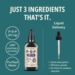 Close-up of activated B6 (P5P) liquid ingredients: glycerin and water