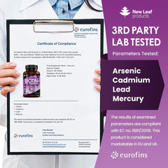 Third-party lab tested Biotin vitamins with Eurofins