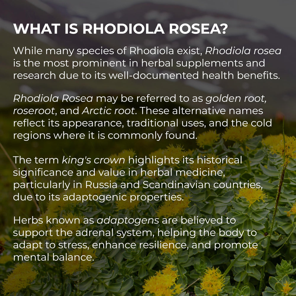 Third-party tested Rhodiola tincture label