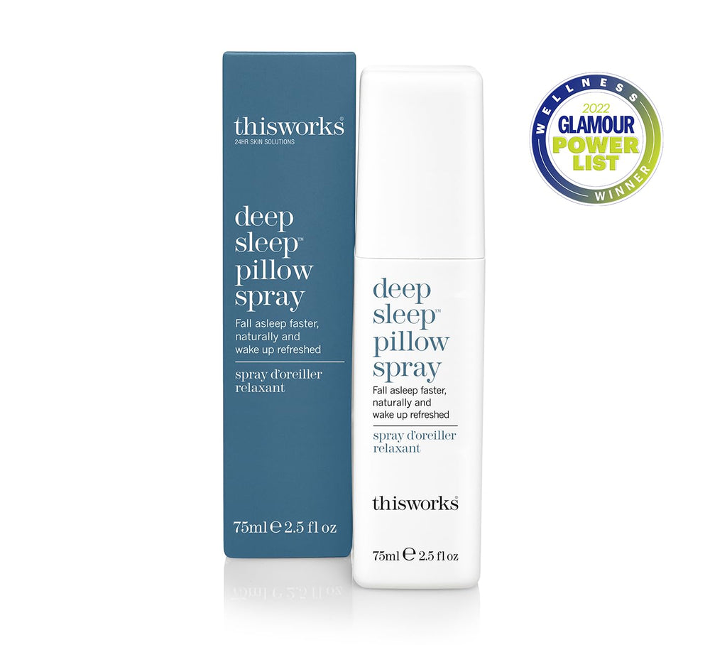 Packaging with label and product on a nightstand