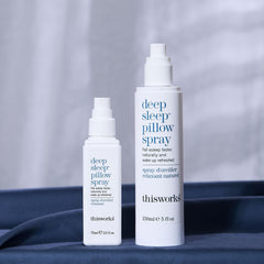 THISWORKS Deep Sleep Pillow Spray bottle and label signal premium sleep ritual.