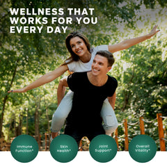 Close-up of zinc and spirulina ingredients in zinc complex