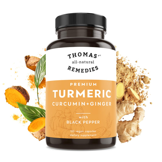 Bottle of Thomas' All-Natural Turmeric Curcumin and Ginger with Black Pepper, 120 count