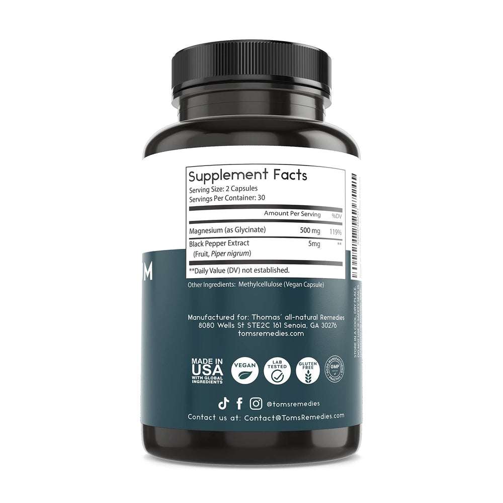 Ingredients list showing 500mg per serving