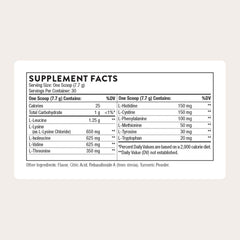 THORNE Amino Complex pour prepared for post-workout hydration and recovery.