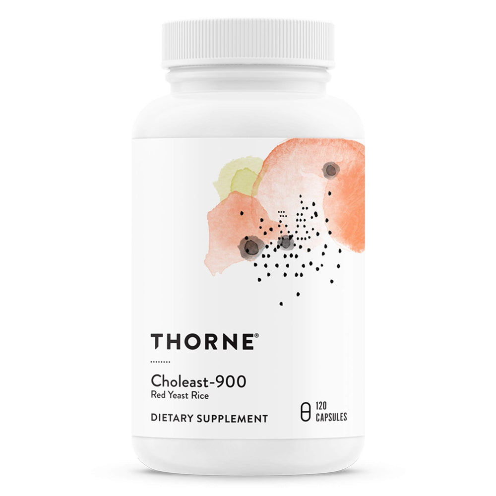 THORNE Choleast-900 Red Yeast Rice extract bottle and capsules