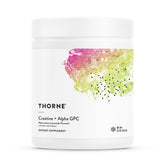 Bottle of THORNE Creatine + Alpha GPC Micronized powder in Watermelon Lemonade flavor