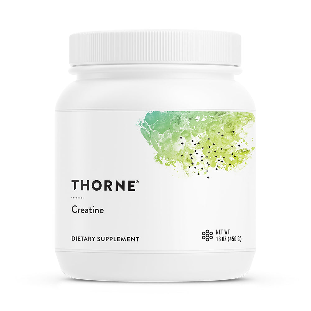 Thorne Creatine bottle front shows a trusted sport supplement for muscles