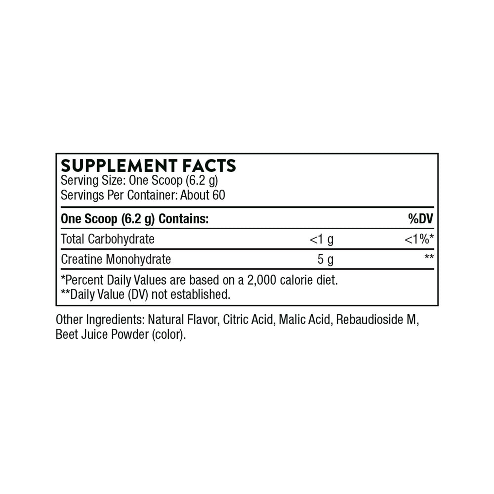 Scoop showing 5 g serving of creatine monohydrate powder