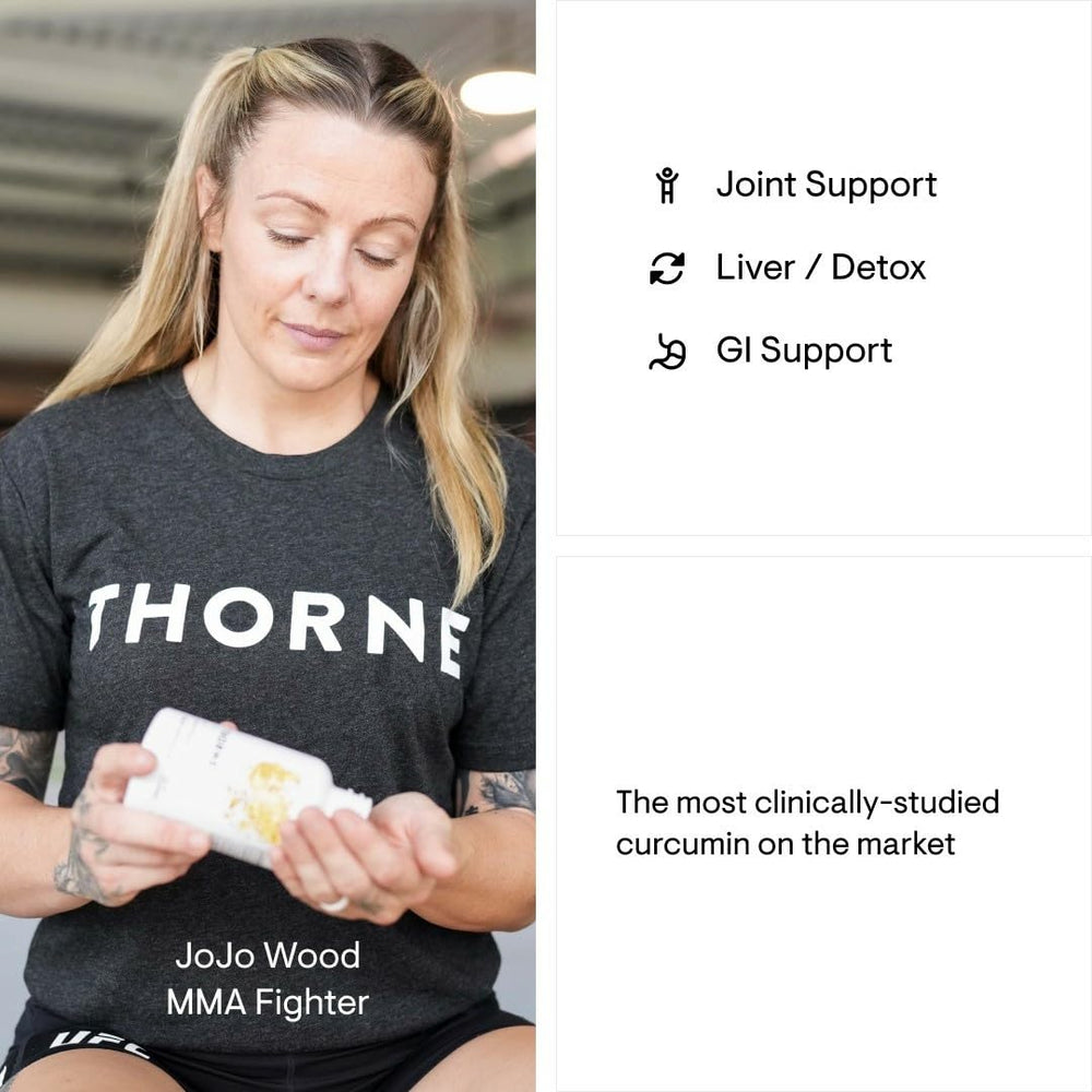Ingredient and supplement facts panel for THORNE Curcumin Phytosome Meriva