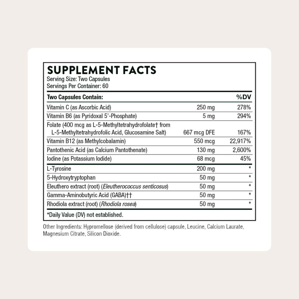 THORNE Emotion Balance capsules closeup for easy daily use