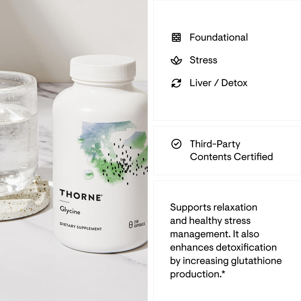Glycine ingredients panel for THORNE supplement